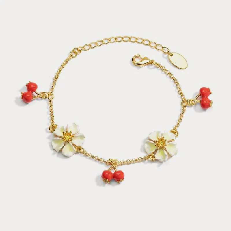 Cranberry Flowers Bracelet sold by Selenichast