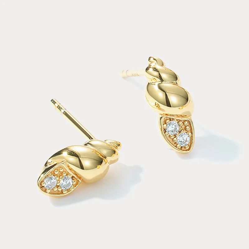 Gold Conch Shell Earrings sold by Selenichast product image thumbnail 3