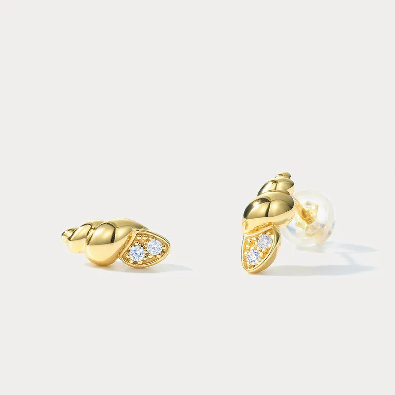 Gold Conch Shell Earrings sold by Selenichast product image thumbnail 2