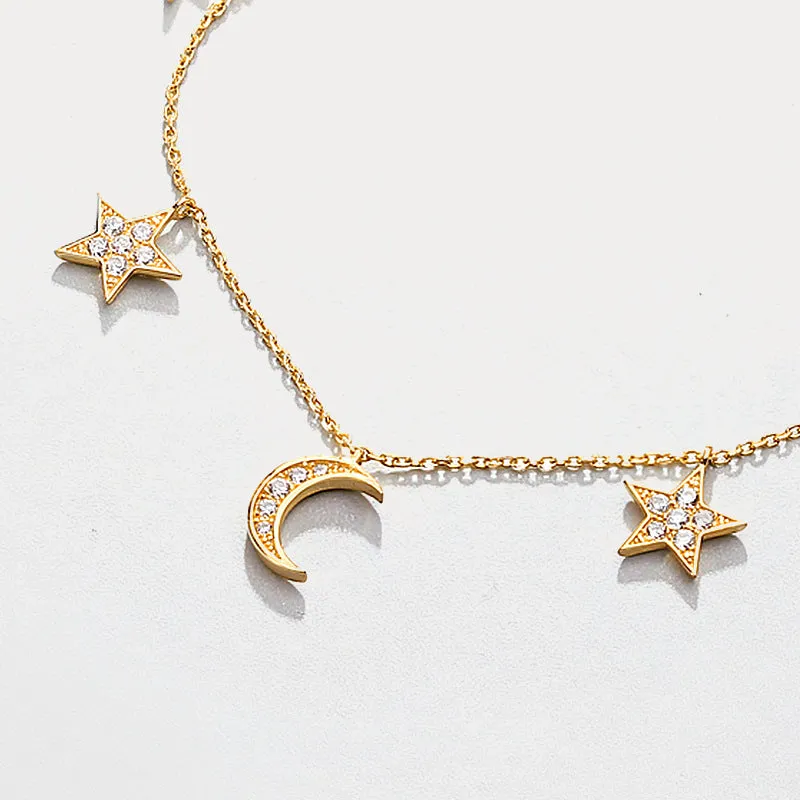 Moon and Star Charm Necklace sold by Selenichast product image thumbnail 3