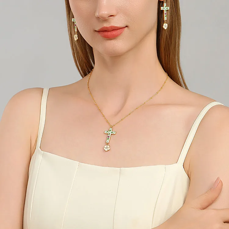 Grape Flower Cross Necklace sold by Selenichast product image thumbnail 4