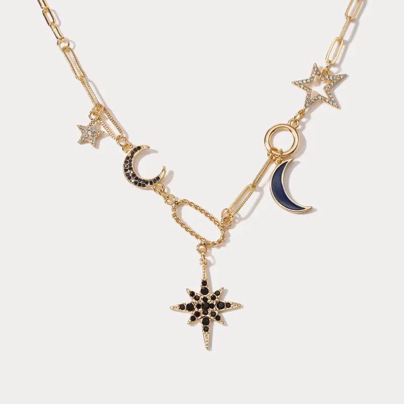 Moon Star Diamond Necklace sold by Selenichast