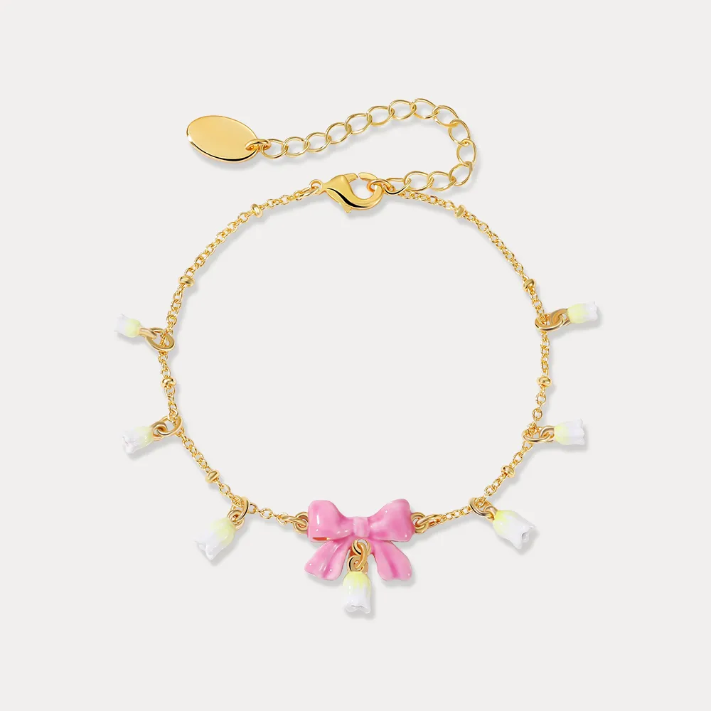 Lily Of The Valley Bowknot Bracelet sold by Selenichast