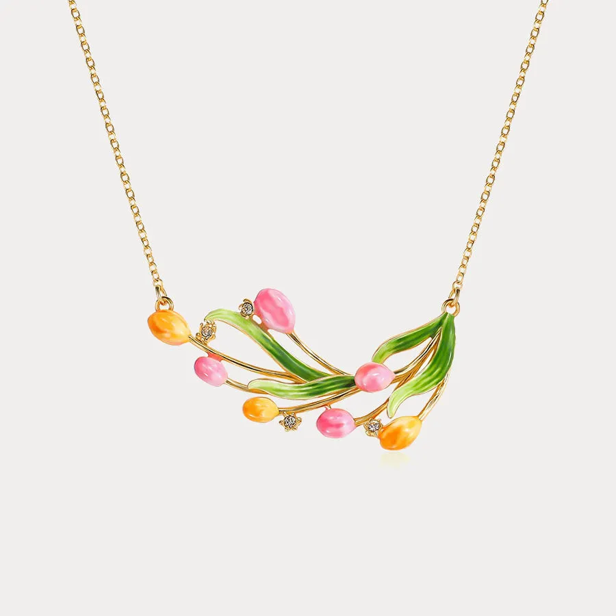 Enamel Tulip Necklace sold by Selenichast