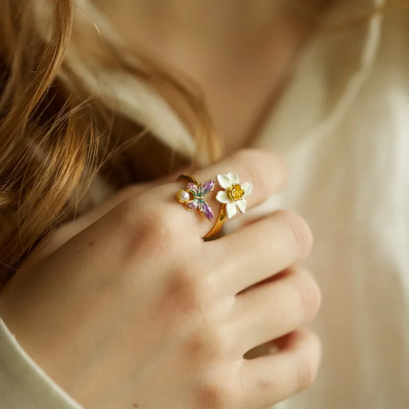 Daffodils & Butterfly Ring sold by Selenichast