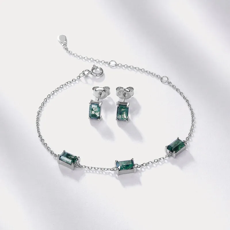 Moss Agate Stud Earrings sold by Selenichast product image thumbnail 4