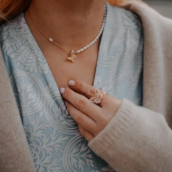 Butterfly Pearl Necklace sold by Selenichast product image thumbnail 3