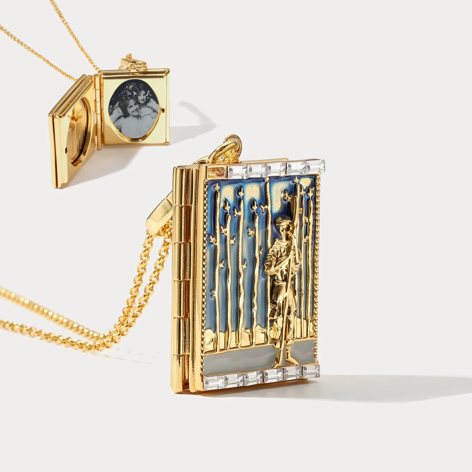 Tarot Locket Necklace - Nine of Wands sold by Selenichast