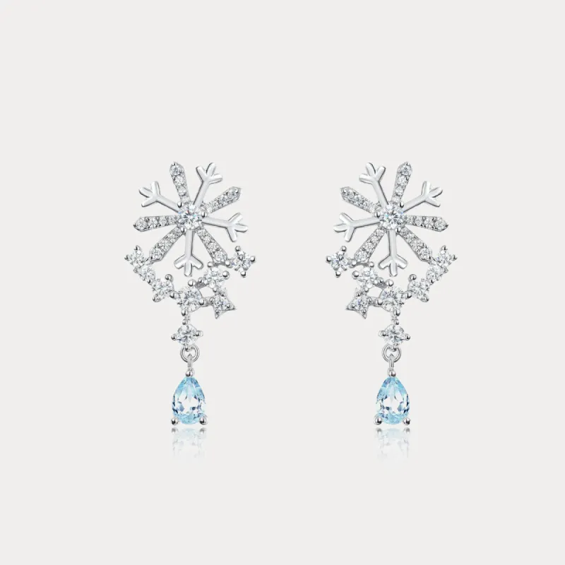 Cerulean Snowflake Earrings made by Selenichast