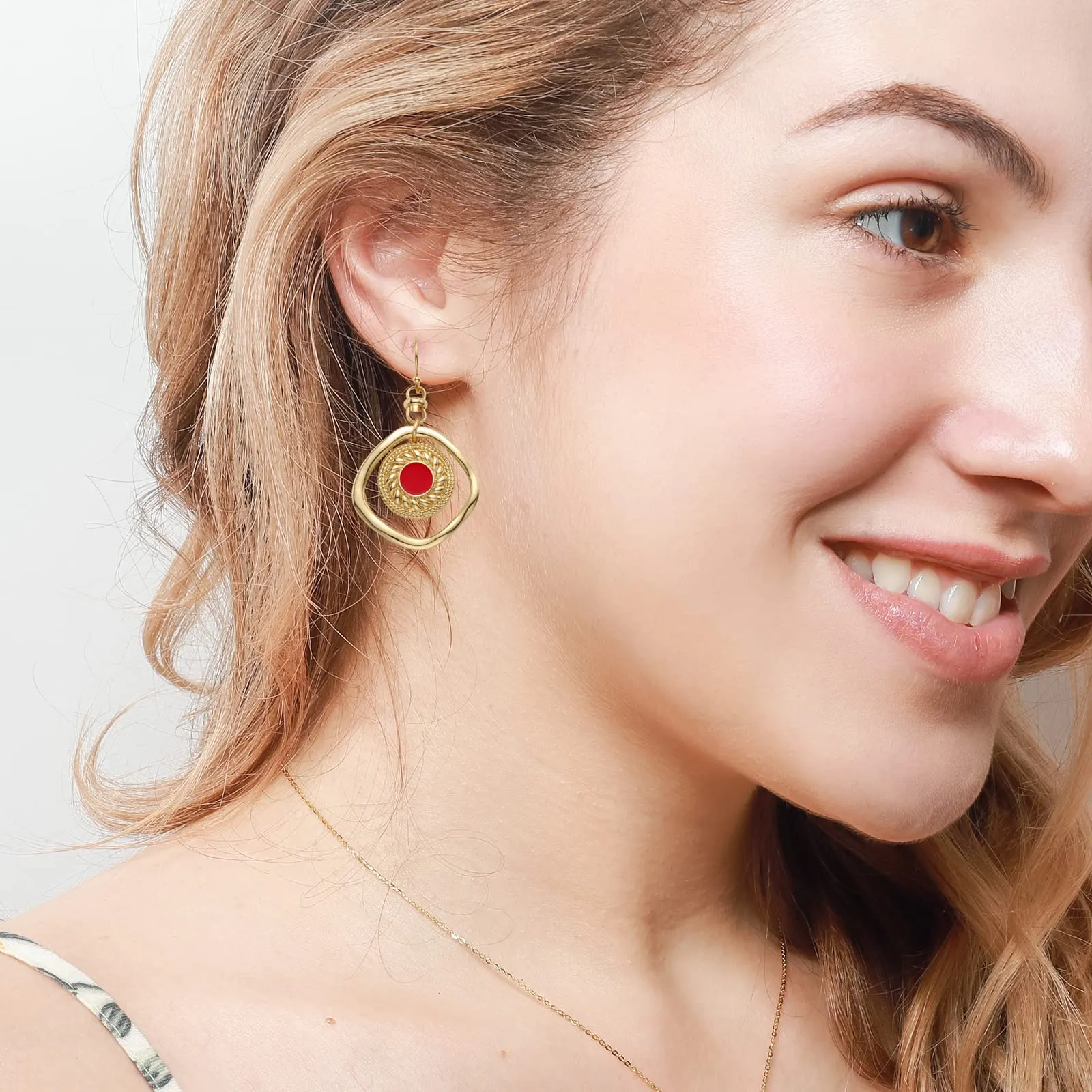 Red Hoop Earrings sold by Selenichast product image thumbnail 2