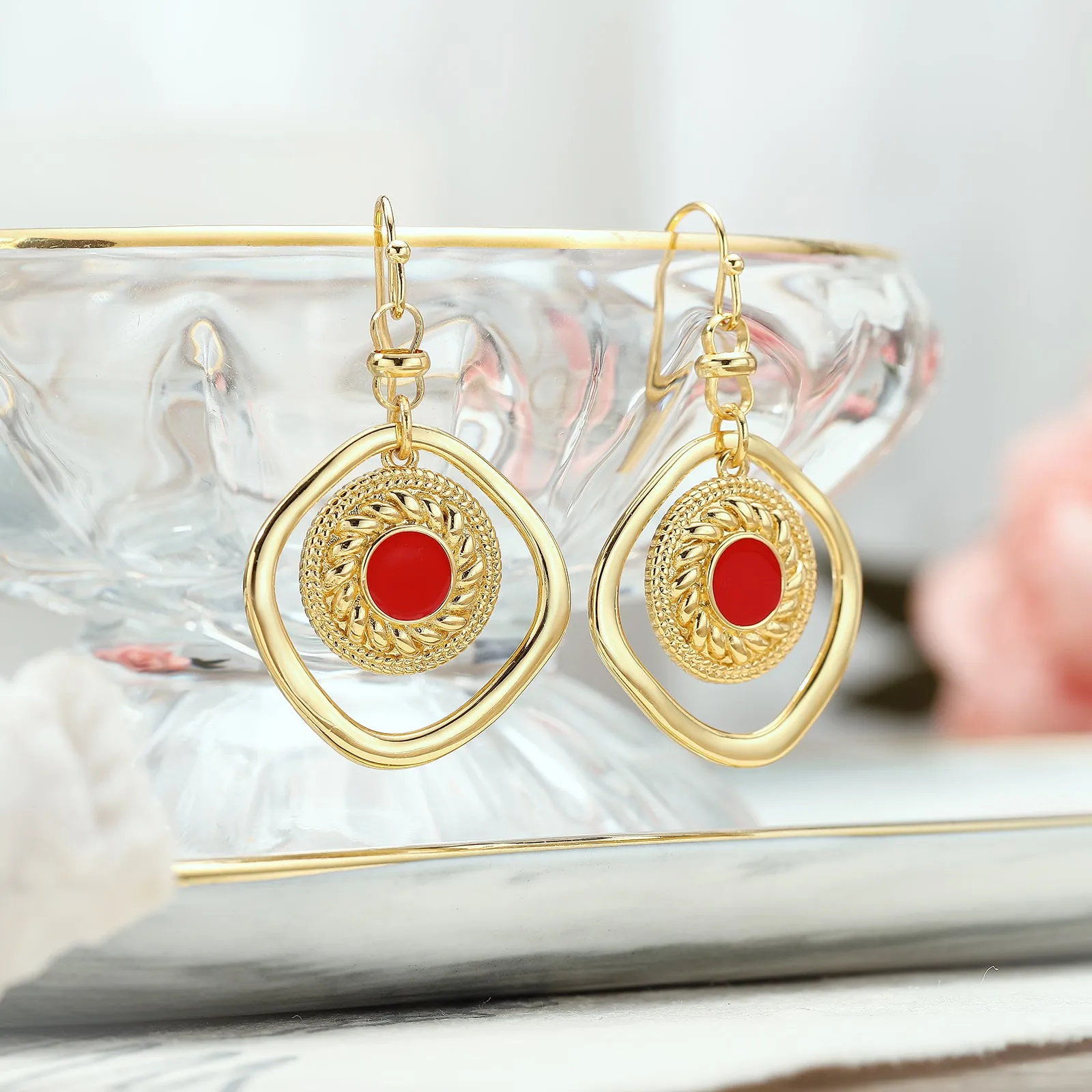 Red Hoop Earrings sold by Selenichast product image thumbnail 3