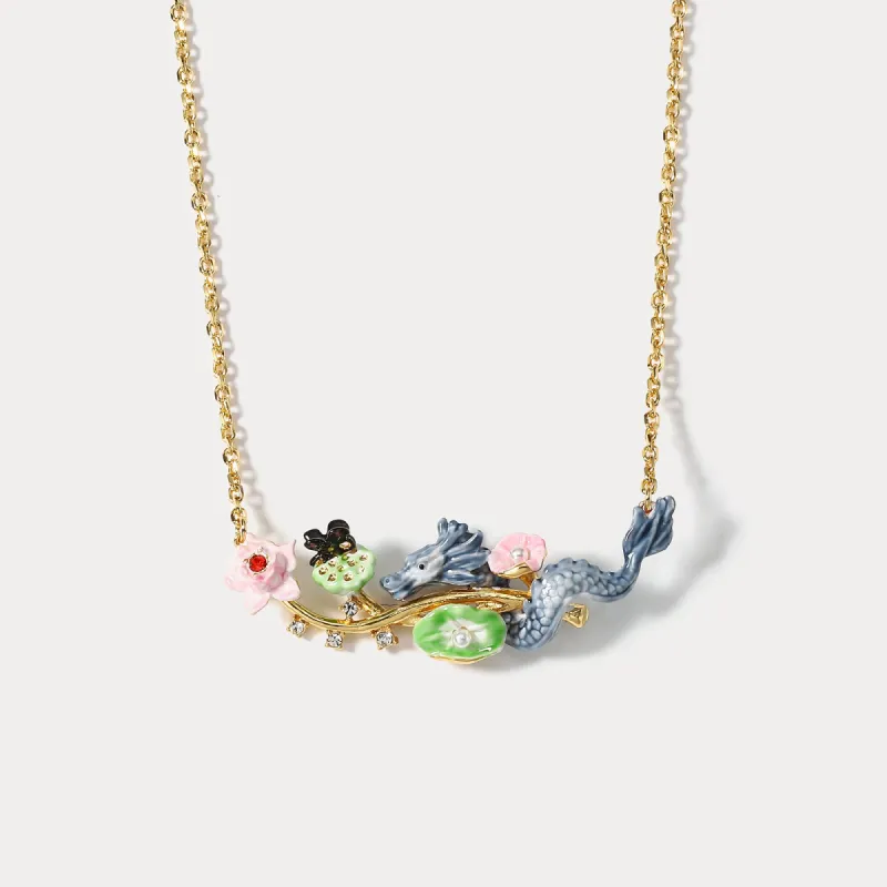 Dragon Lotus Necklace sold by Selenichast