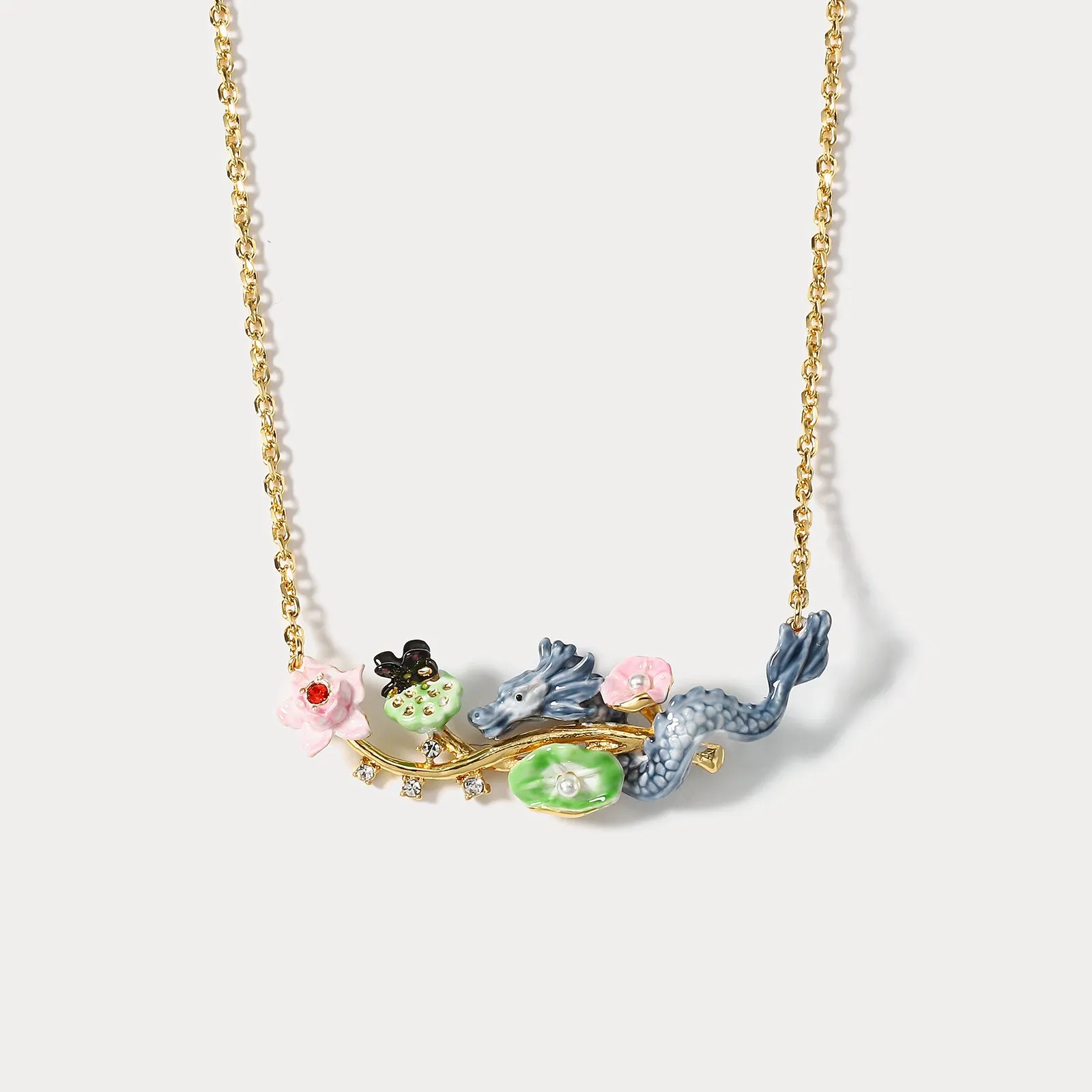 Dragon Lotus Necklace sold by Selenichast