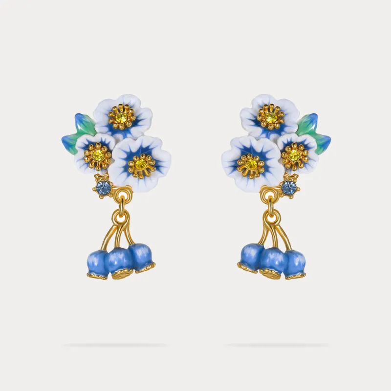 Enamel Flower Blueberry Earrings sold by Selenichast
