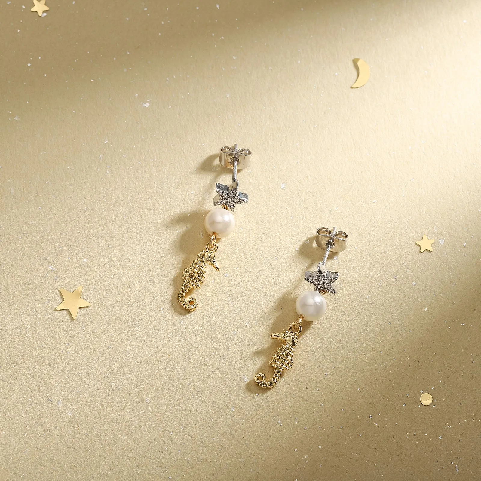 Seahorse Star Earrings sold by Selenichast product image thumbnail 2