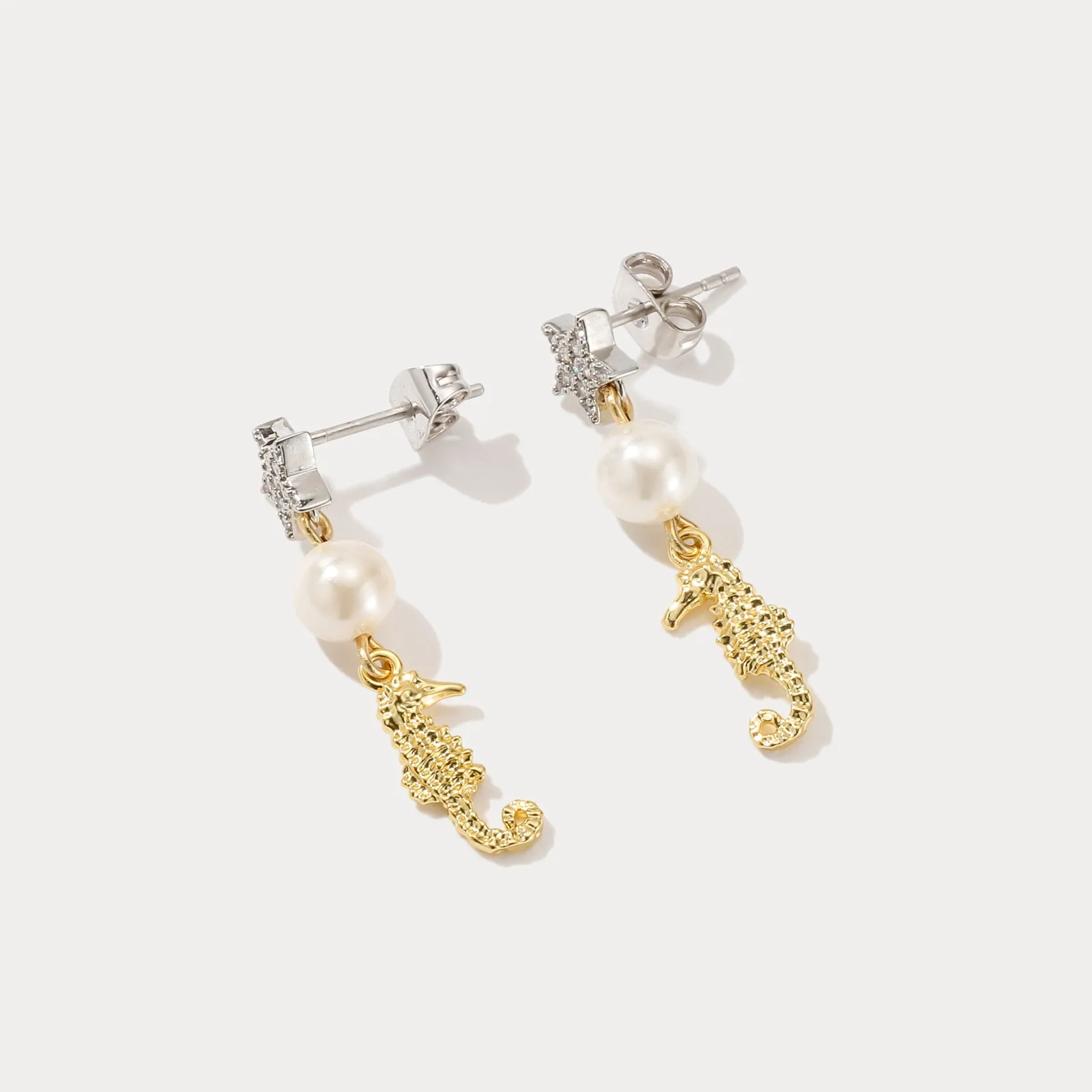 Seahorse Star Earrings sold by Selenichast product image thumbnail 5