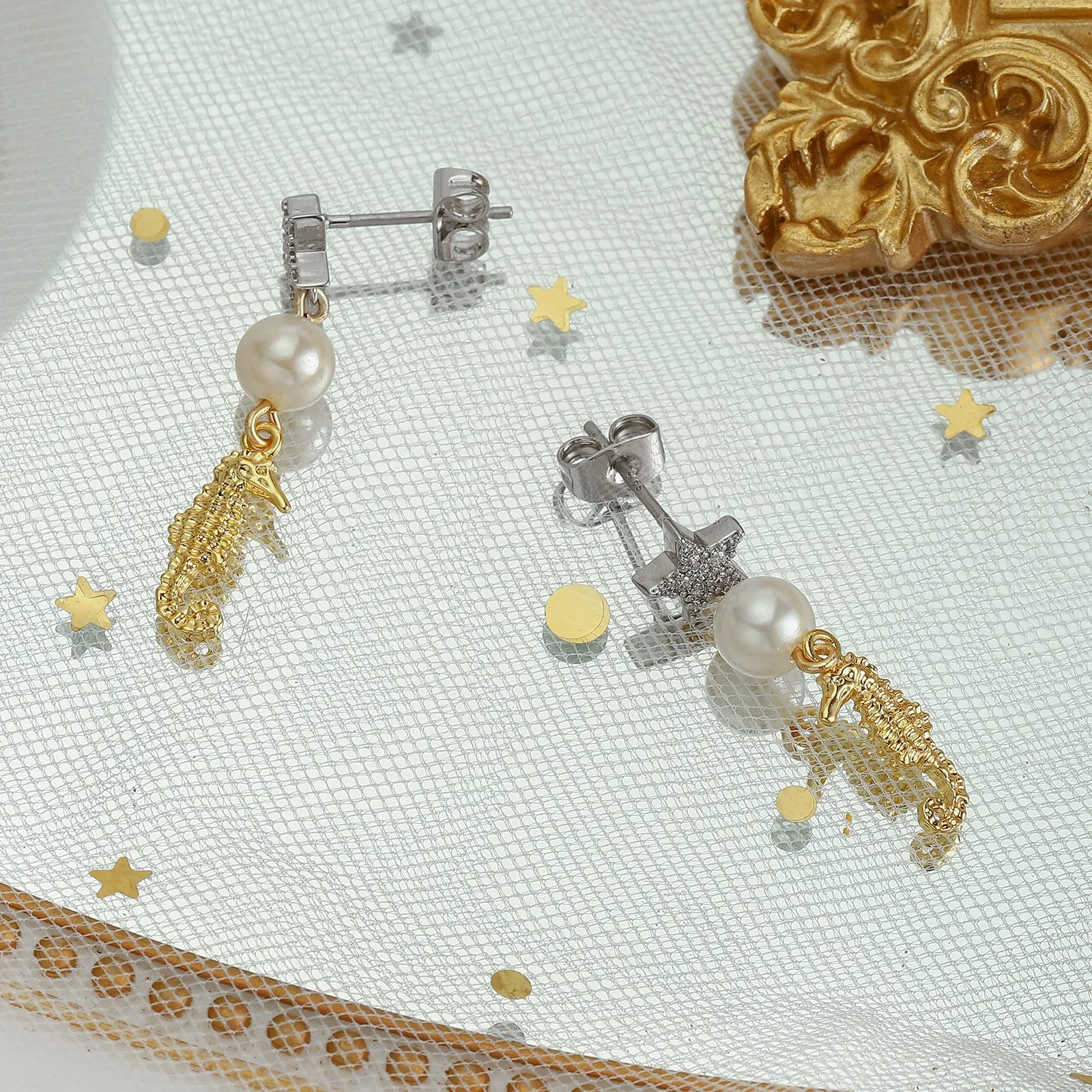 Seahorse Star Earrings sold by Selenichast product image thumbnail 3