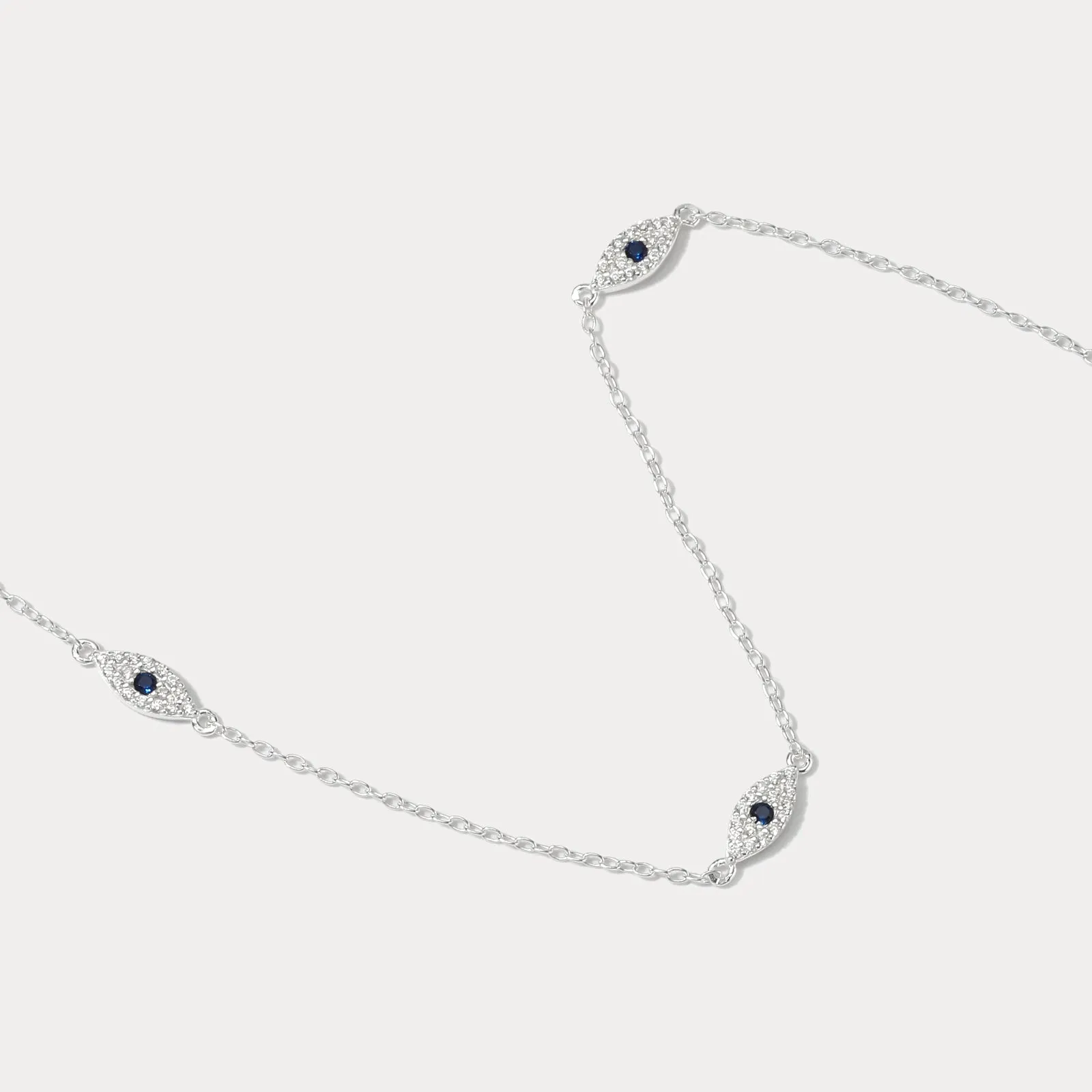 Silver Evil Eye Anklet sold by Selenichast product image thumbnail 3