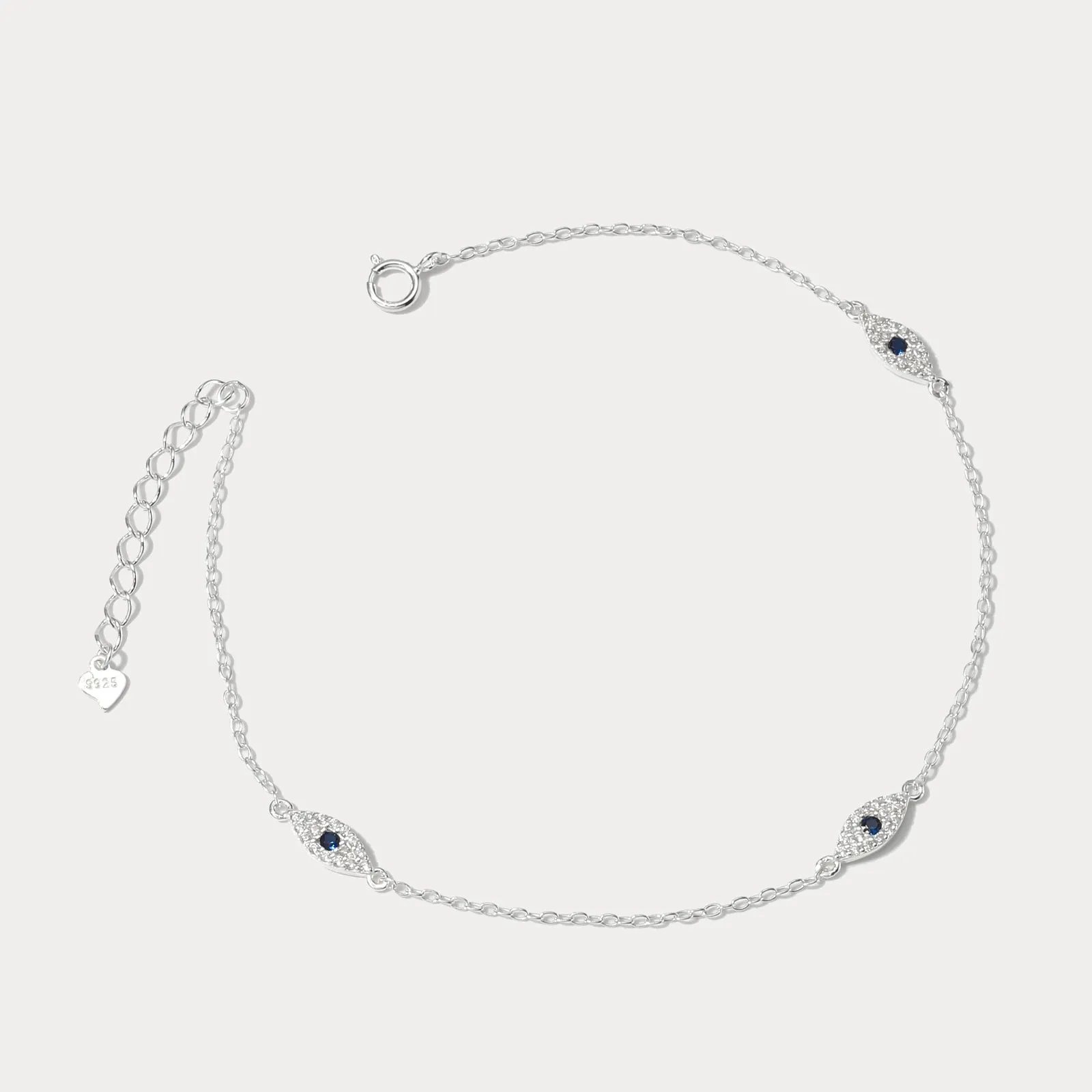 Silver Evil Eye Anklet sold by Selenichast product image thumbnail 2