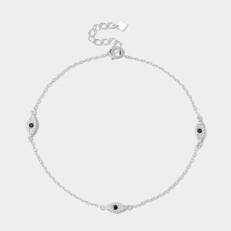 Silver Evil Eye Anklet sold by Selenichast