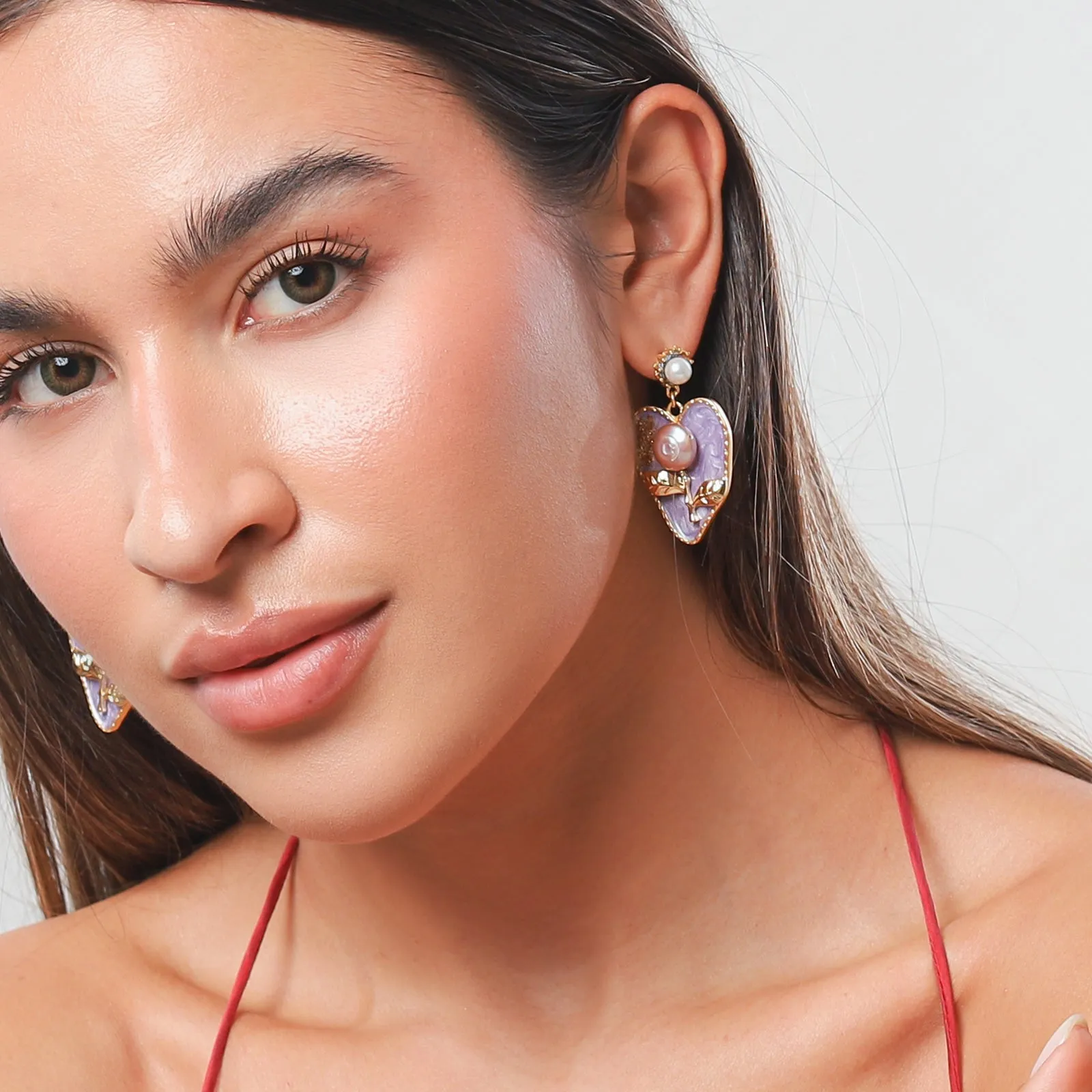 Pearl Lilac Oil Painting Earrings sold by Selenichast product image thumbnail 5