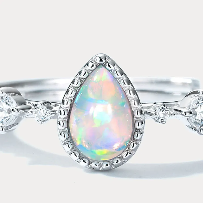Silver Teardrop Opal Ring sold by Selenichast product image thumbnail 4