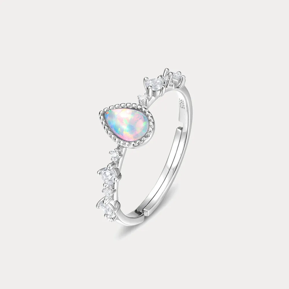 Silver Teardrop Opal Ring sold by Selenichast