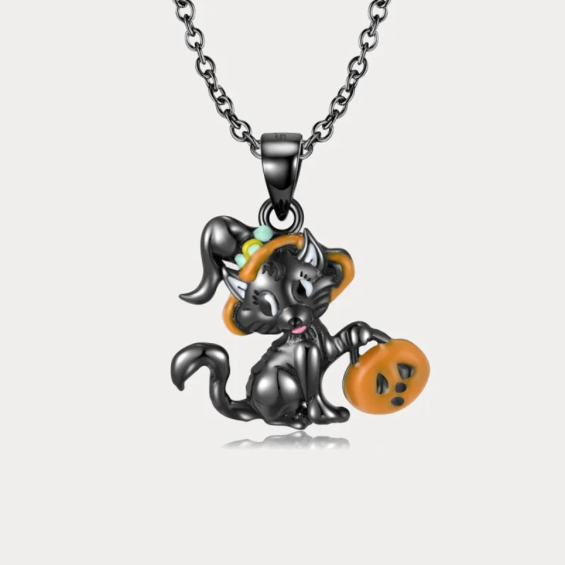 Black Cat Halloween Necklace sold by Selenichast