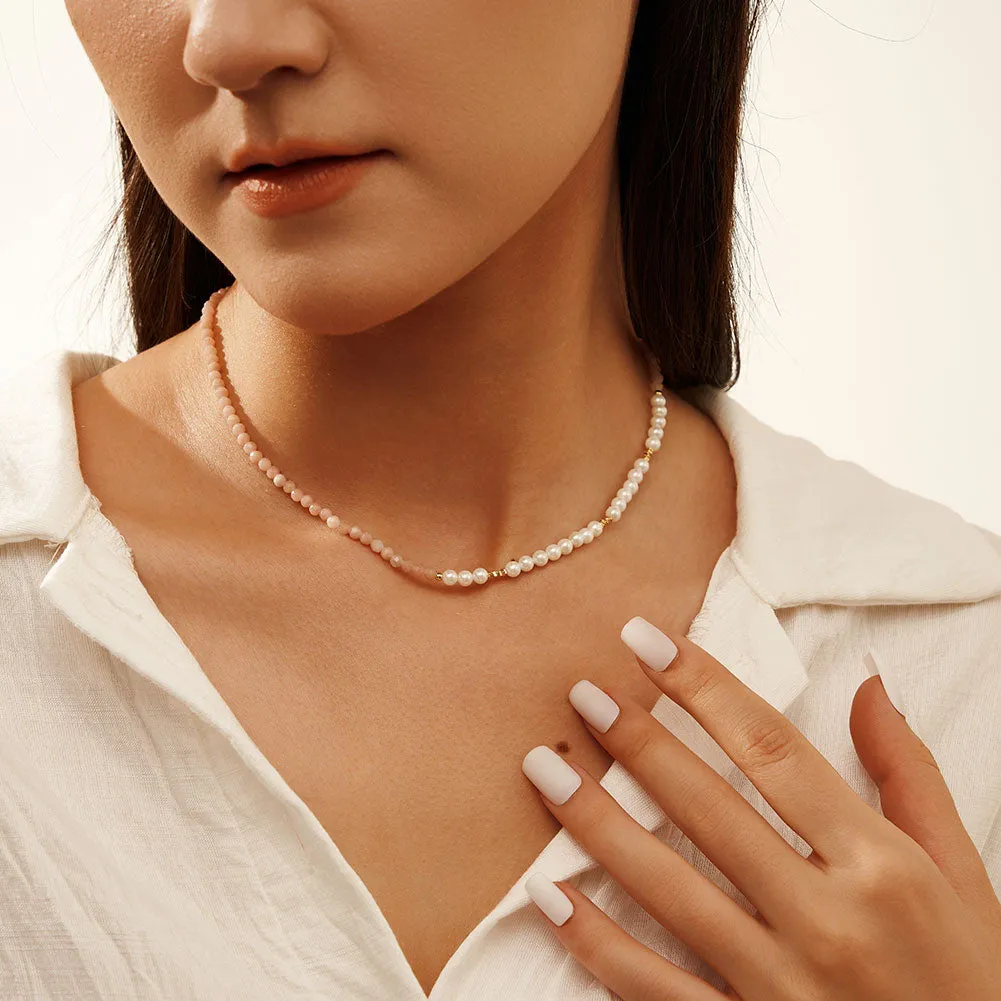 Pink Opal Pearl Seed Bead Necklace sold by Selenichast product image thumbnail 3