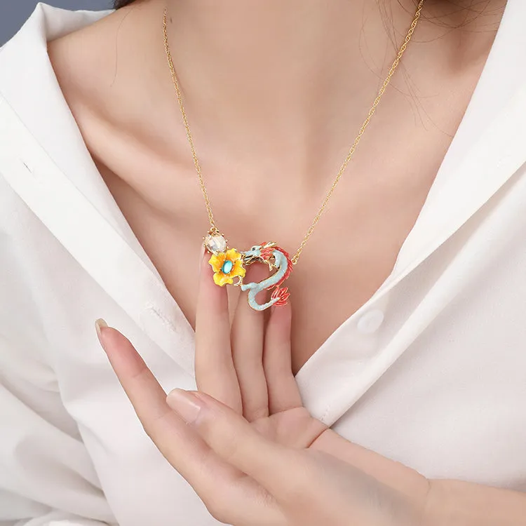 Zodiac Dragon Wintersweet Necklace sold by Selenichast product image thumbnail 3