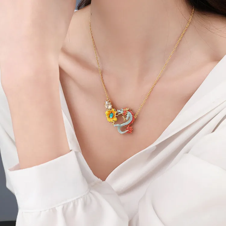 Zodiac Dragon Wintersweet Necklace sold by Selenichast product image thumbnail 4