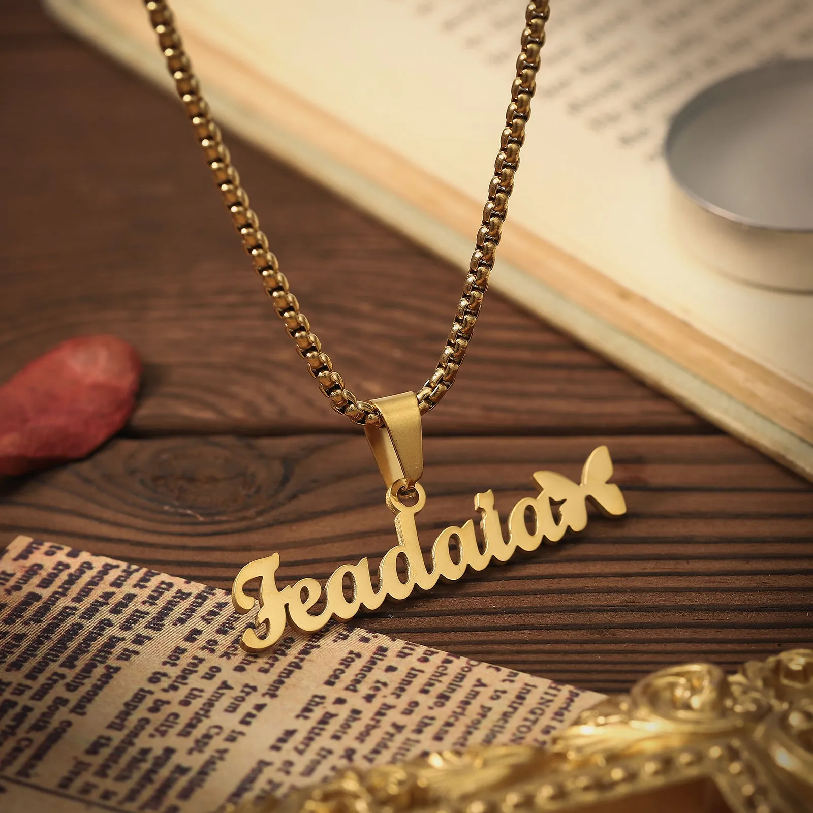 Butterfly Custom Name Necklace sold by Selenichast product image thumbnail 2