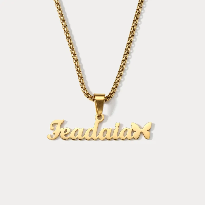 Butterfly Custom Name Necklace sold by Selenichast