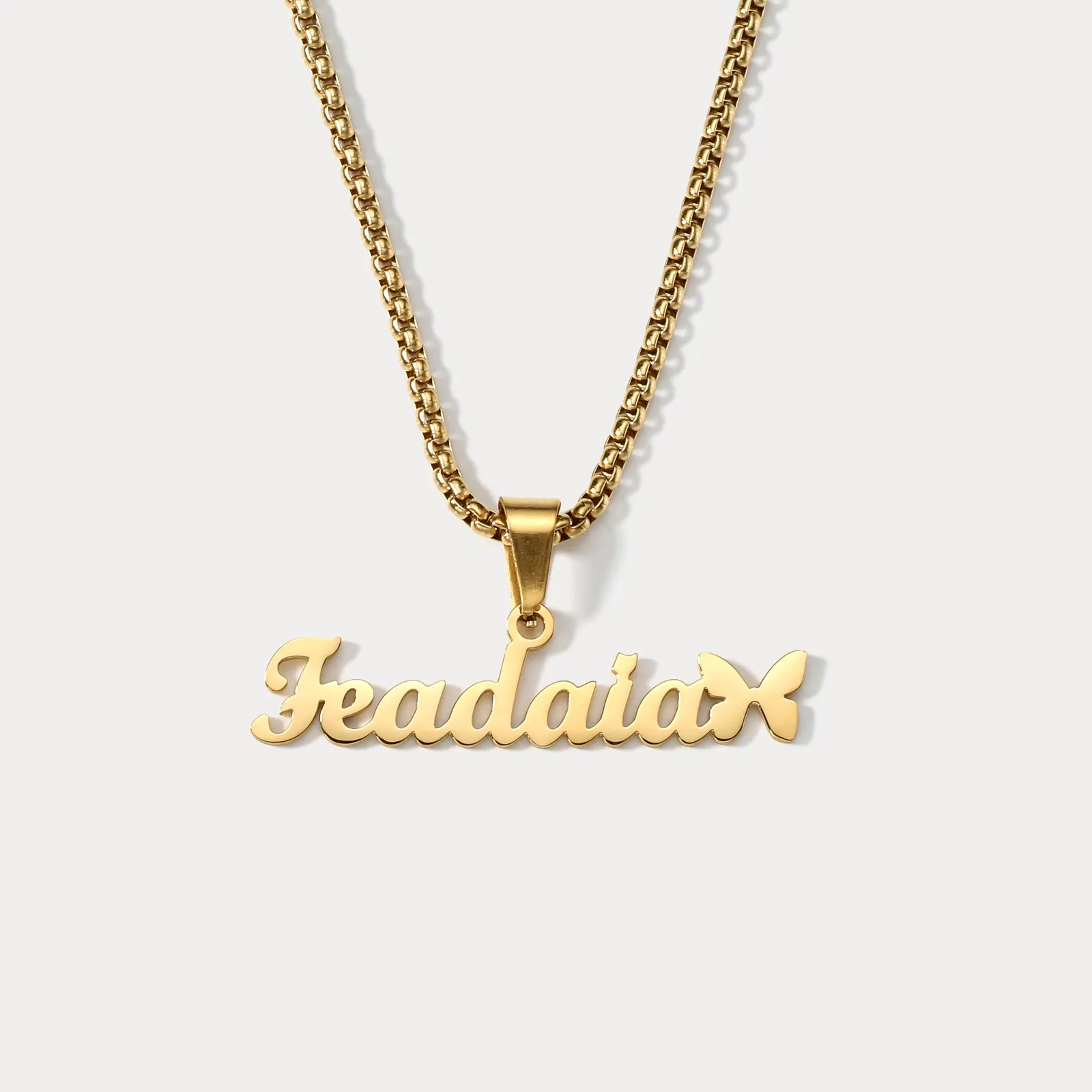 Butterfly Custom Name Necklace sold by Selenichast