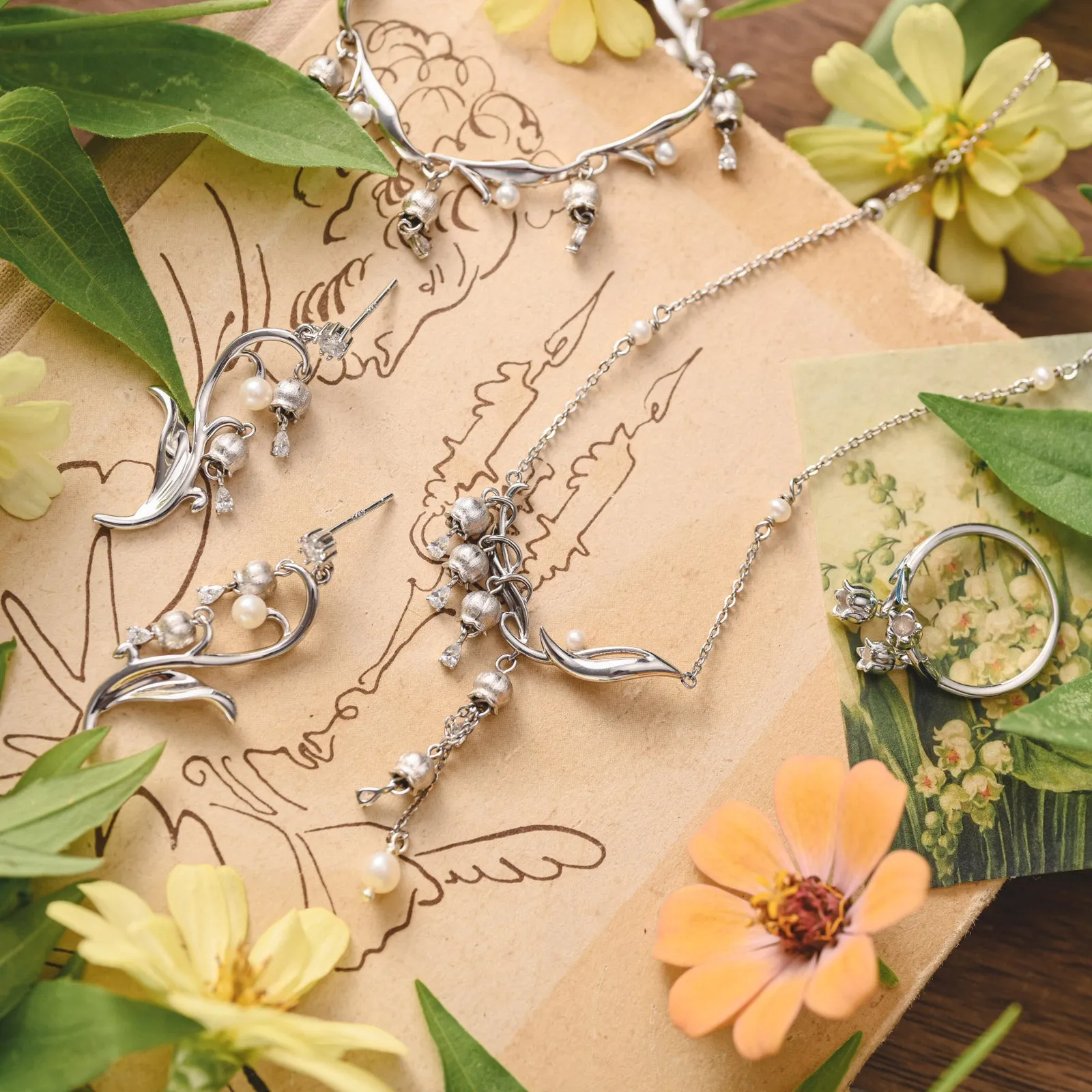 Silver Lily Of The Valley Necklace sold by Selenichast product image thumbnail 5