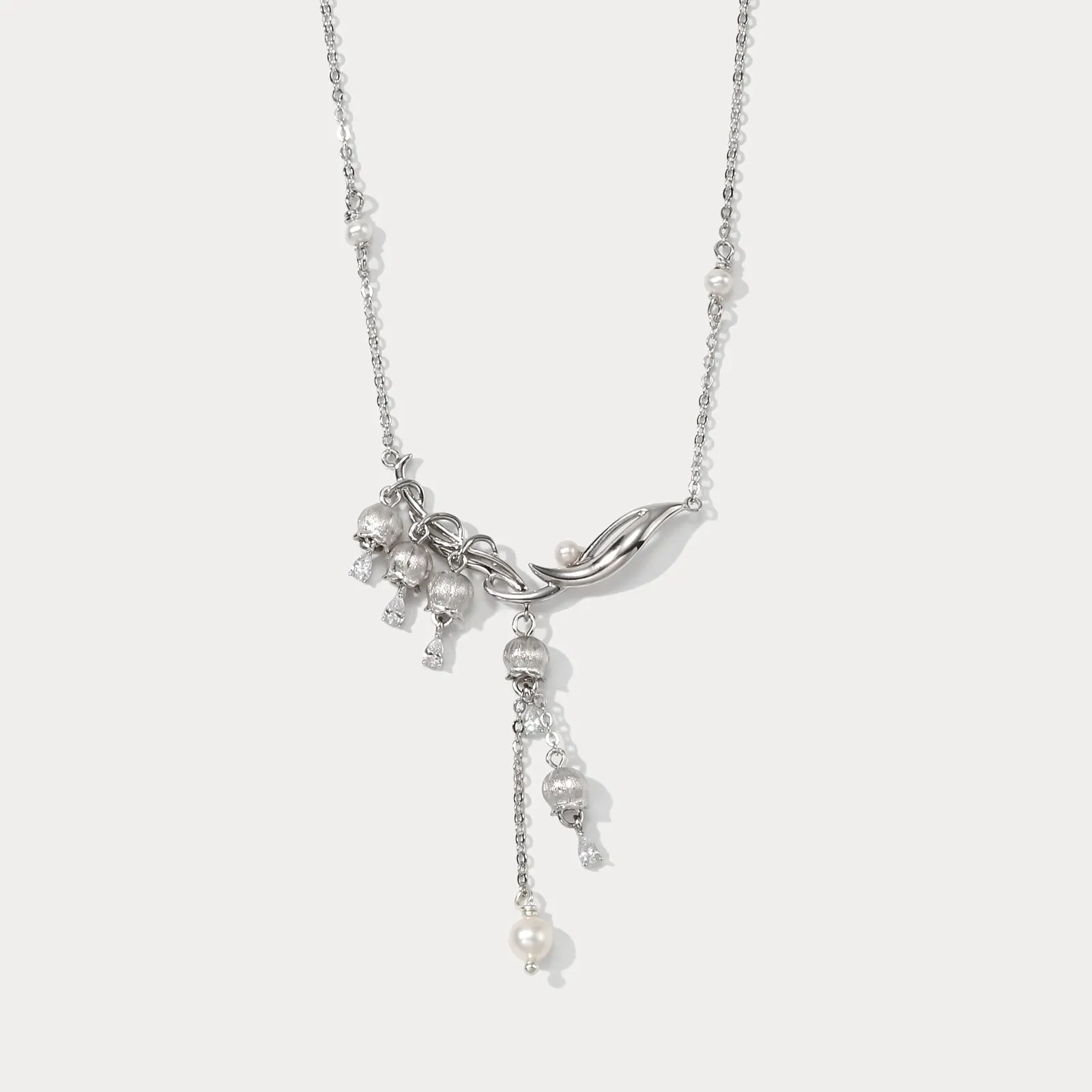 Silver Lily Of The Valley Necklace sold by Selenichast