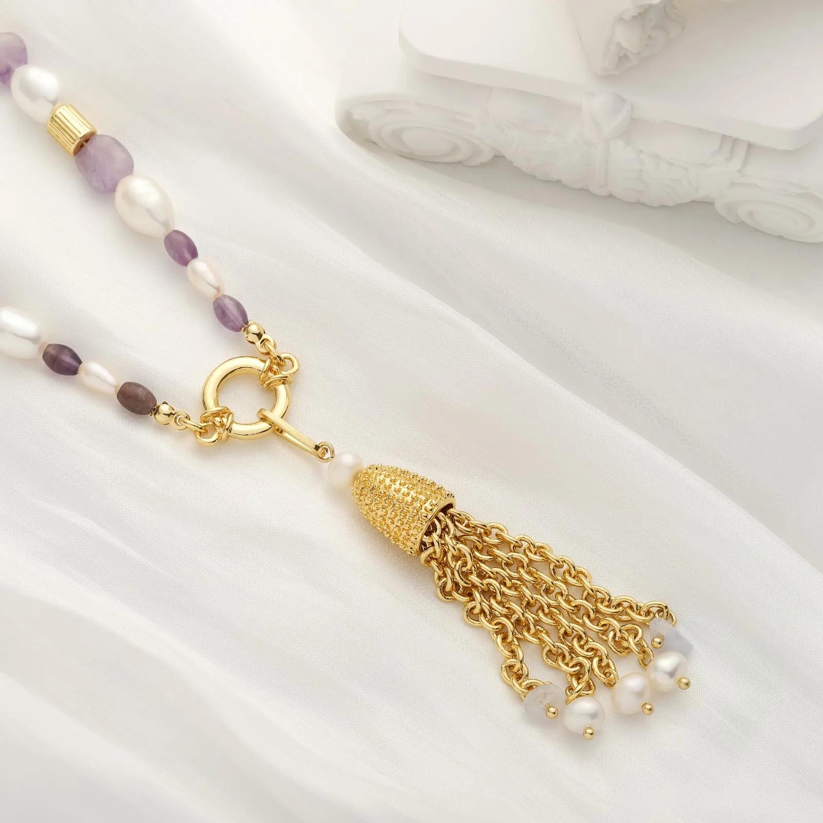 Pearl Tassel Necklace sold by Selenichast product image thumbnail 2