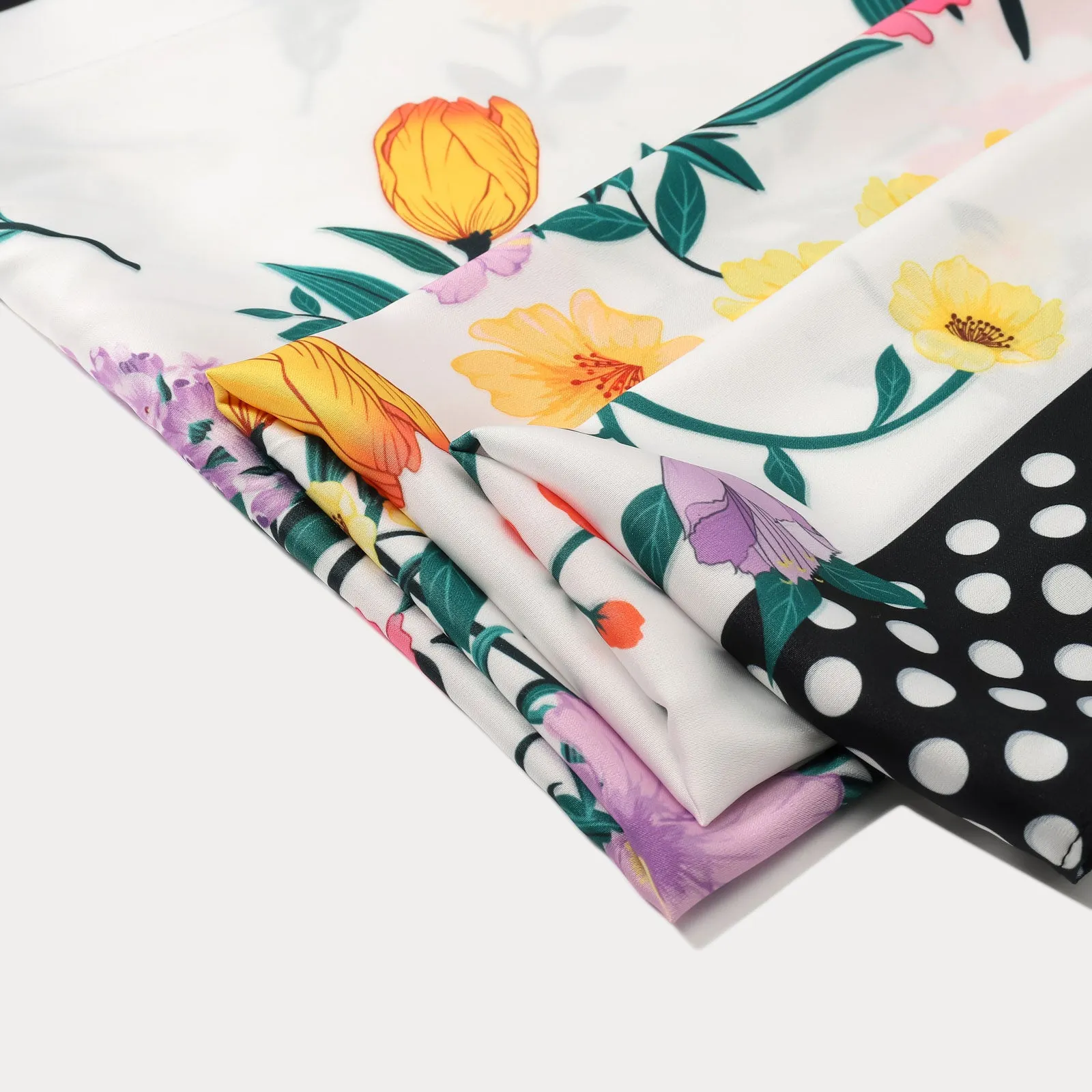 Blooming Polka Dot Silk Square Scarf sold by Selenichast product image thumbnail 3