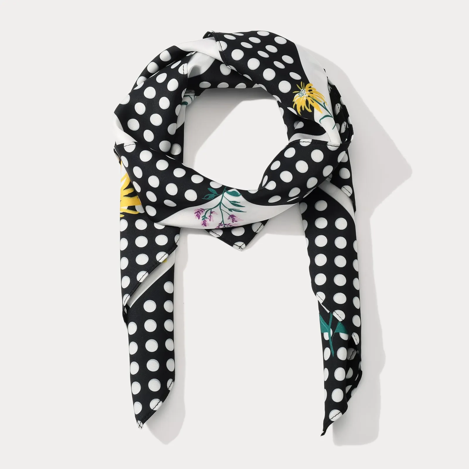 Blooming Polka Dot Silk Square Scarf sold by Selenichast product image thumbnail 2
