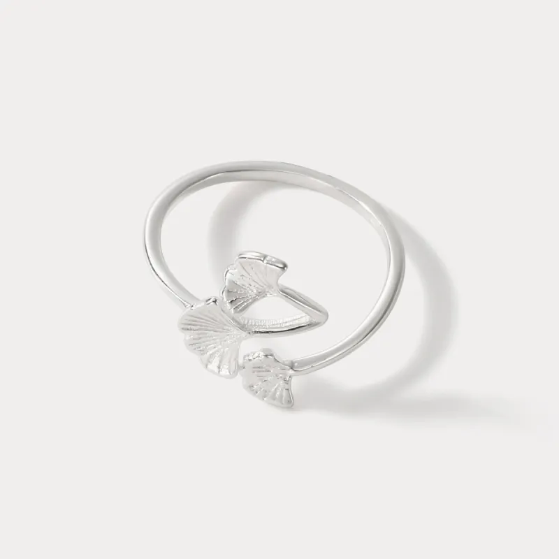 Silver Ginkgo Leaves Ring sold by Selenichast
