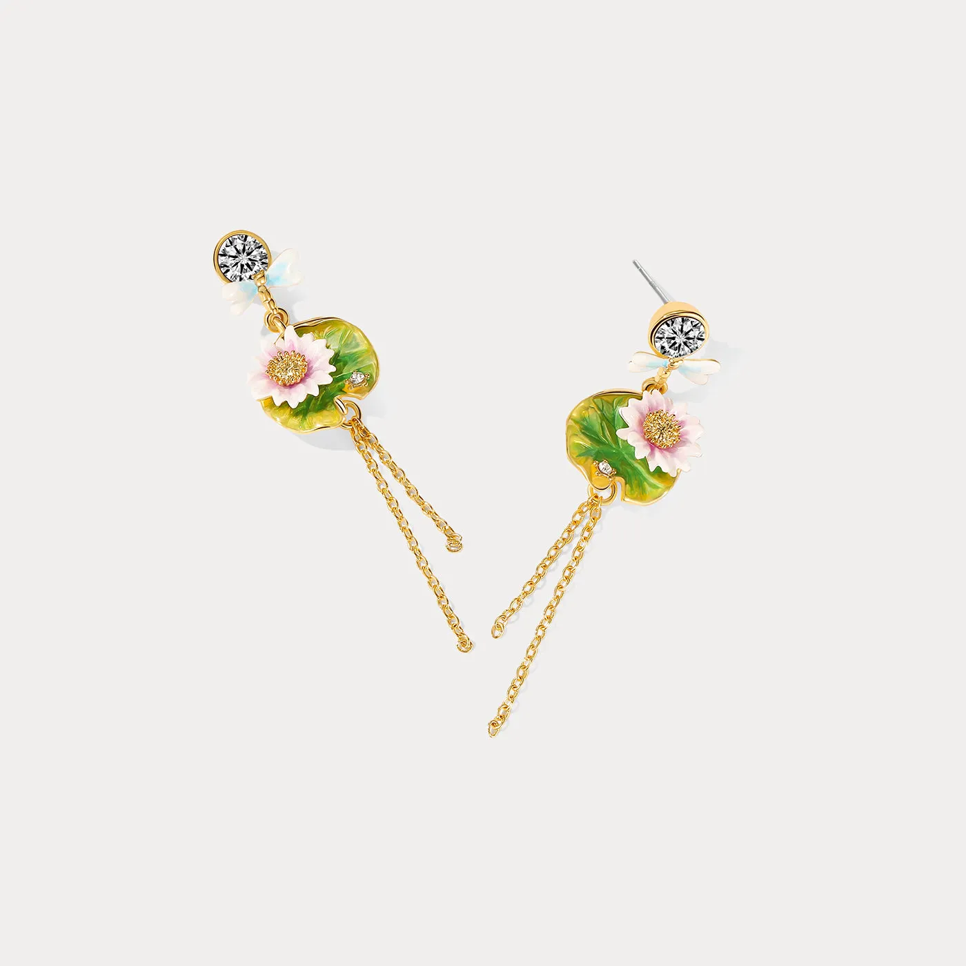 Lotus Dragonfly Tassel Earrings sold by Selenichast product image thumbnail 3