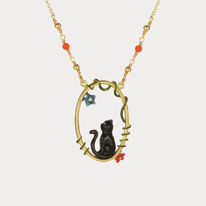 Black Cat Necklace sold by Selenichast