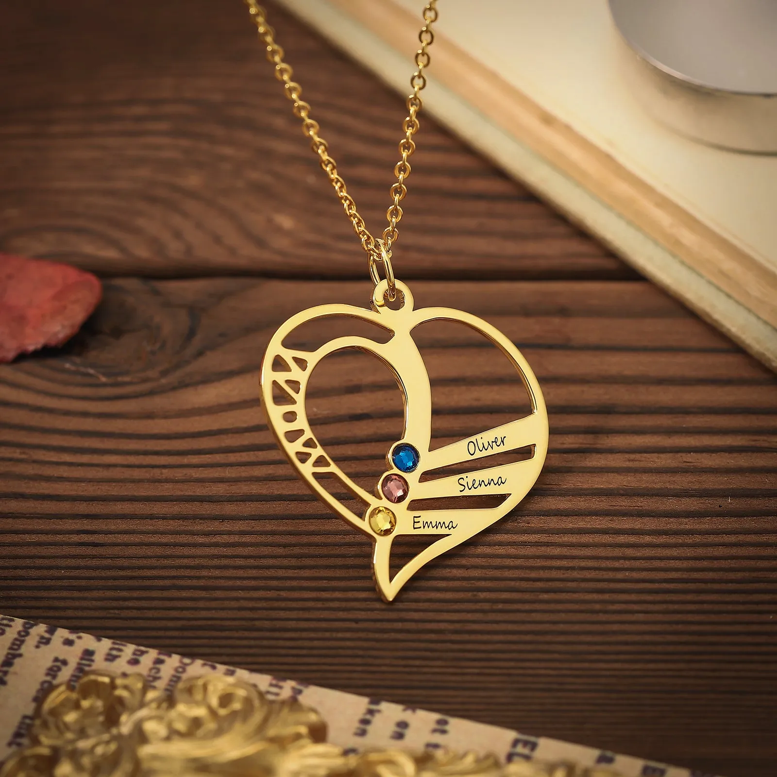 Multi-name Heart Necklace sold by Selenichast product image thumbnail 5