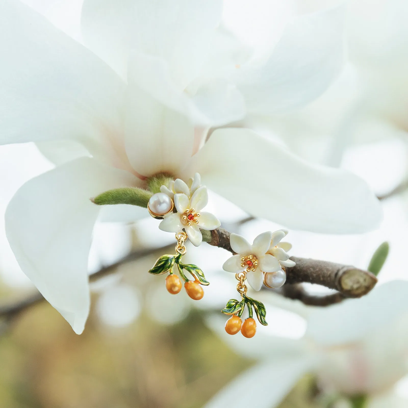Orange Blossom Earrings sold by Selenichast product image thumbnail 5