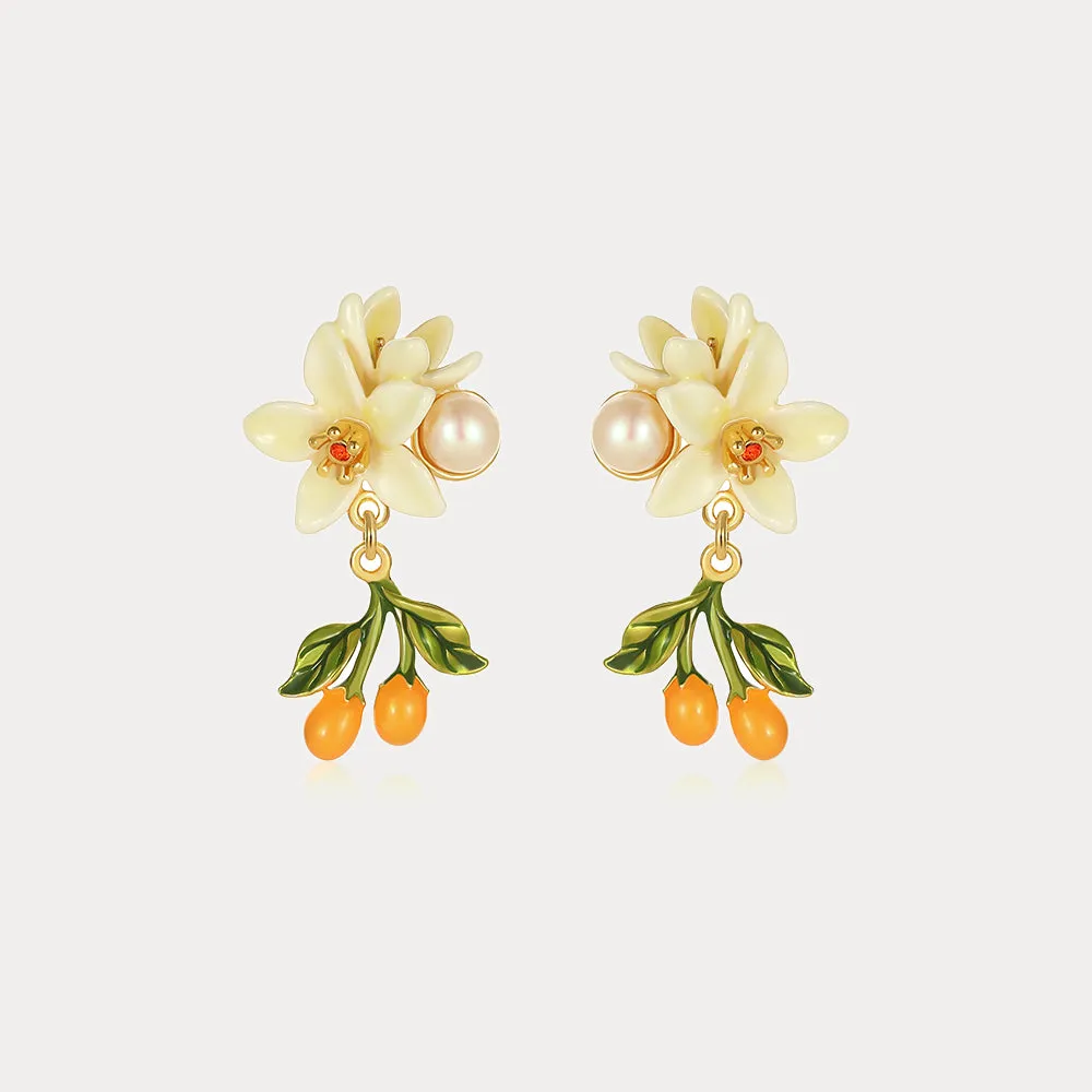 Orange Blossom Earrings sold by Selenichast