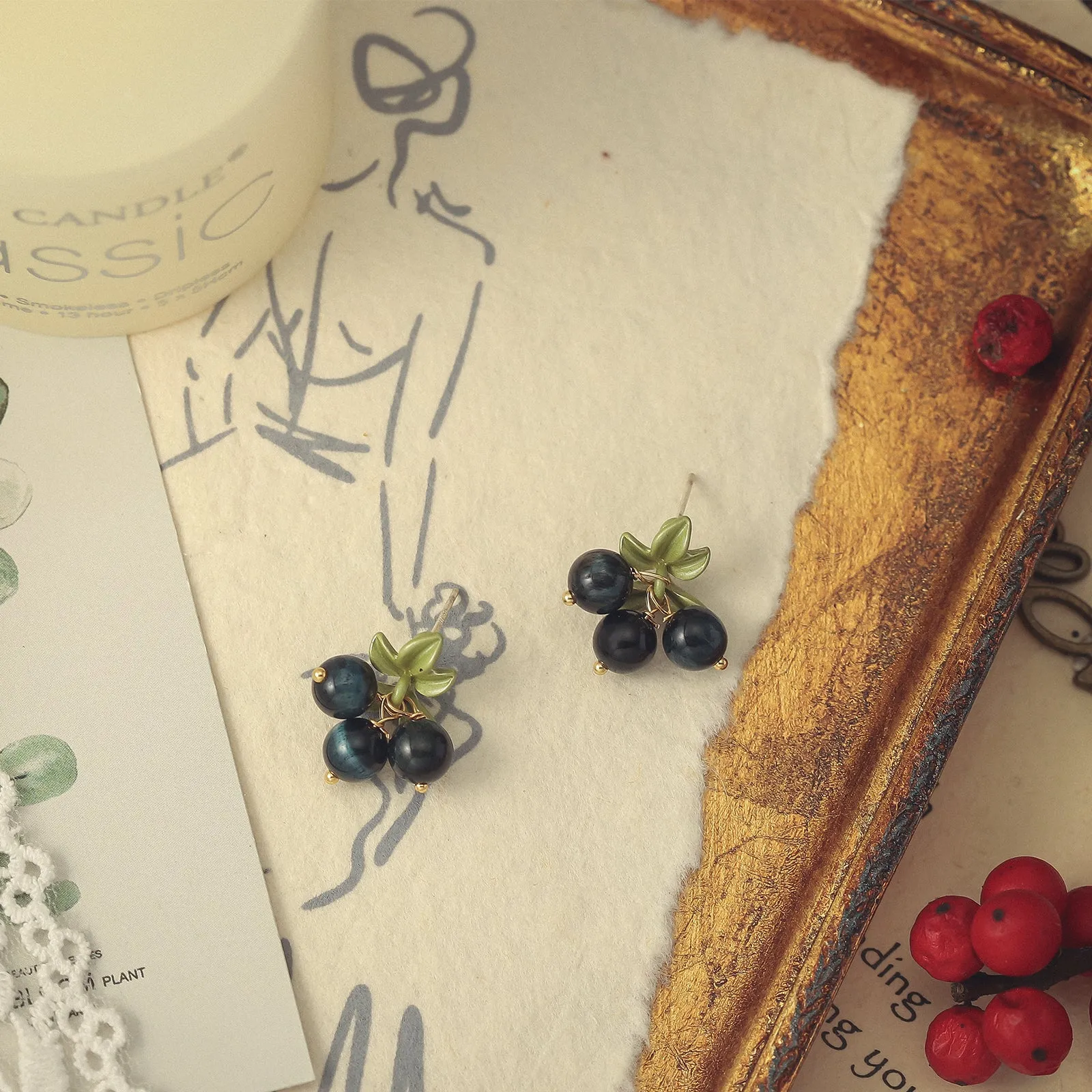 Black Currant Earrings sold by Selenichast product image thumbnail 2