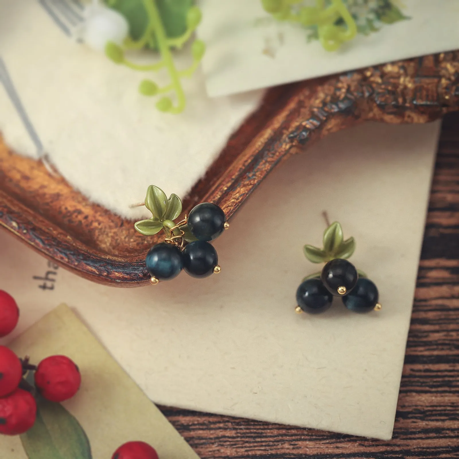 Black Currant Earrings sold by Selenichast product image thumbnail 5