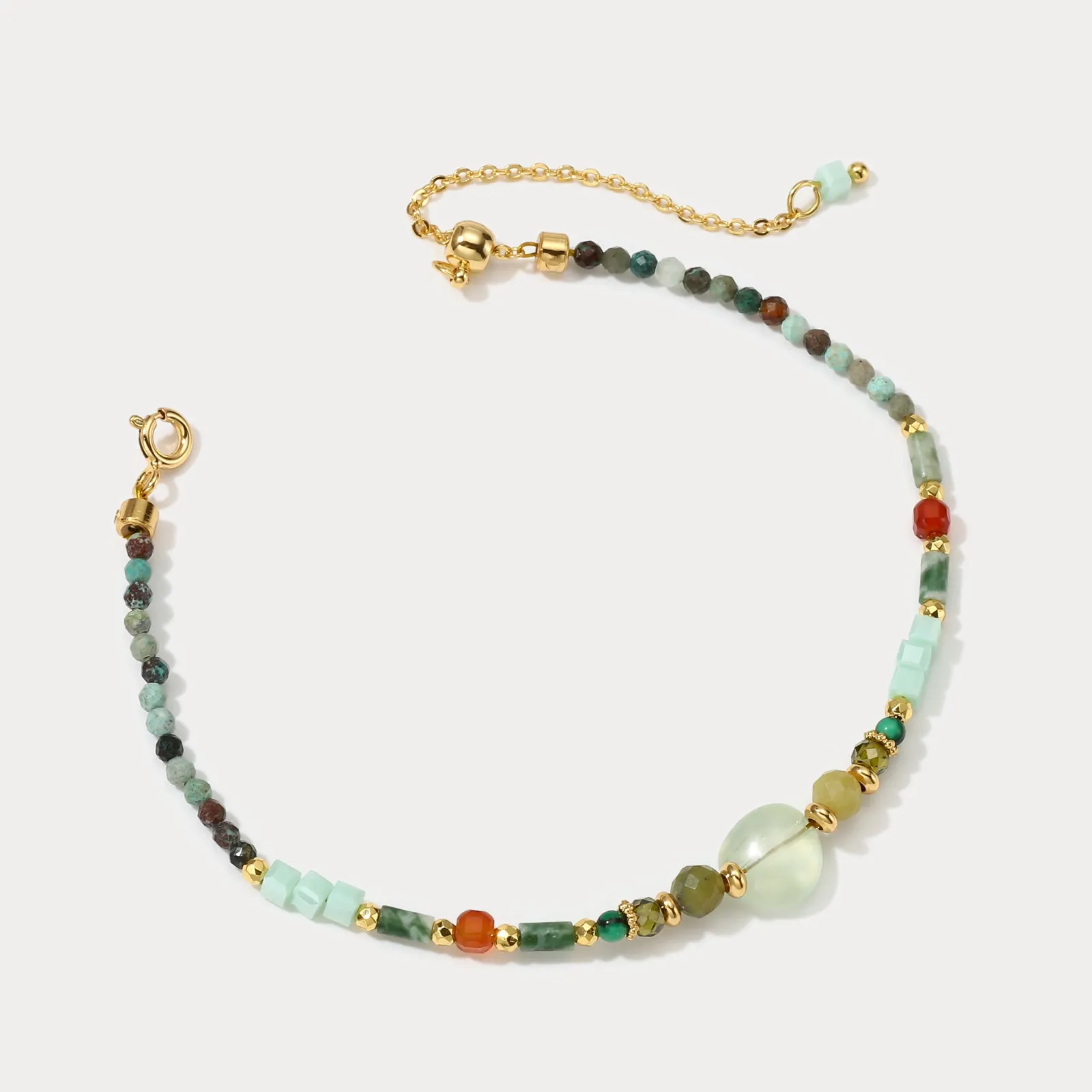 Peppermint Crystal Seed Beaded Bracelet sold by Selenichast product image thumbnail 2