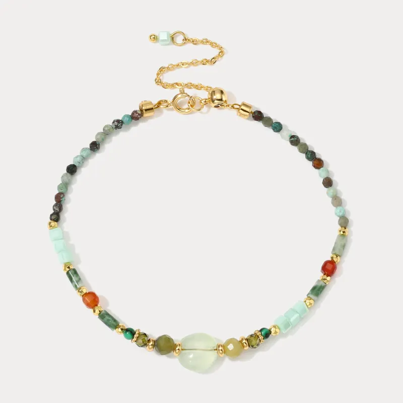 Peppermint Crystal Seed Beaded Bracelet sold by Selenichast