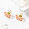 Pink Verbena Ear Jacket Earrings sold by Selenichast